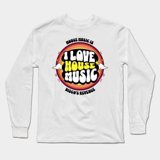 HOUSE MUSIC  - I Love Rainbow Circle (Black/Yellow/Red) Long Sleeve T-Shirt